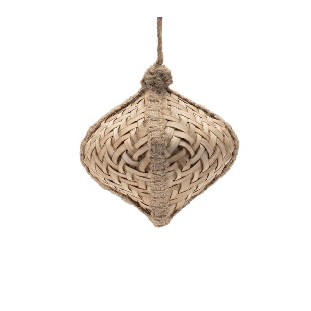 2020s Woven Bamboo Ornament (Set of 6) For Sale - Image 5 of 6