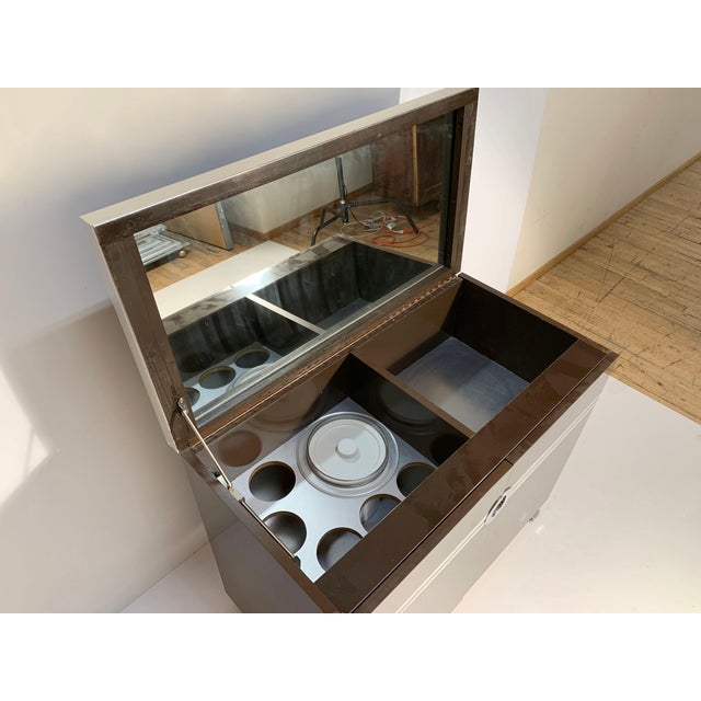 Pierre Cardin / Willy Rizzo / Milo Baughman Bar Cabinet on Castors For Sale - Image 10 of 14