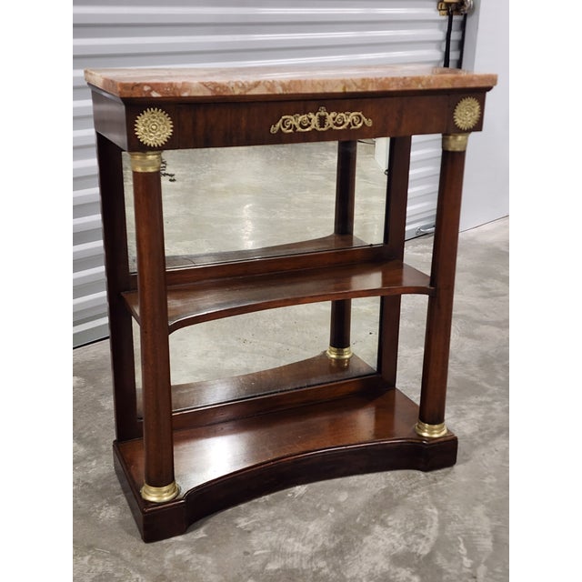 French Antique Empire Style Console Table With Marble Top For Sale - Image 3 of 12