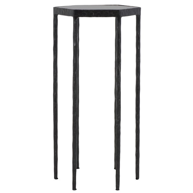 Black Galvin Marble Top Drink Table in Black with Black Marble Top For Sale - Image 8 of 8
