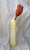 Vintage Dino Martens Style Yellow/White Swirl/Stripe Glass Vase Tall slender in style with a 3.5in base. Great for spring...