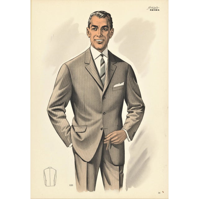 Mid-century Men's Fashion Print For Sale