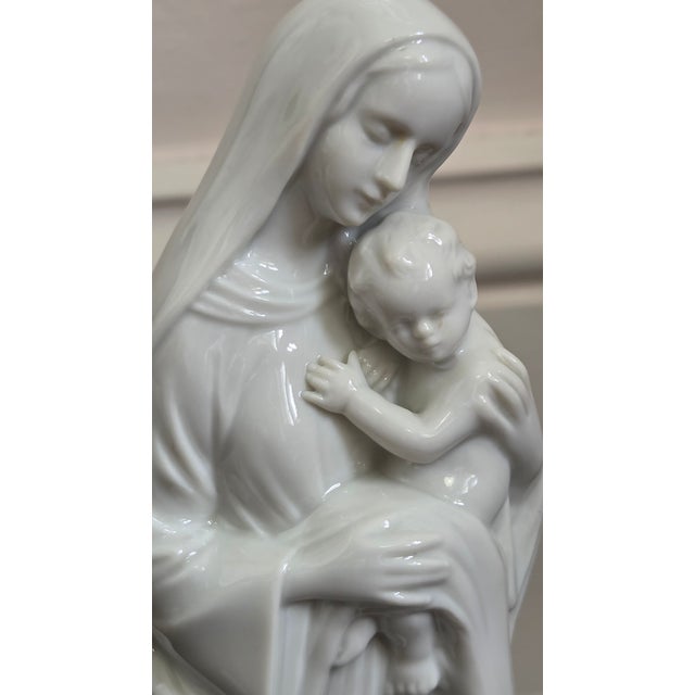 Mid-20th-Century Metzler & Ortloff German Porcelain Madonna and Child Figurine For Sale - Image 16 of 18