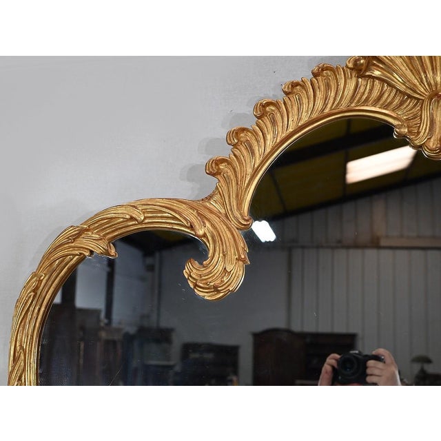 Gold Antique Golden Wood Mirror in Louis XV Style For Sale - Image 8 of 18