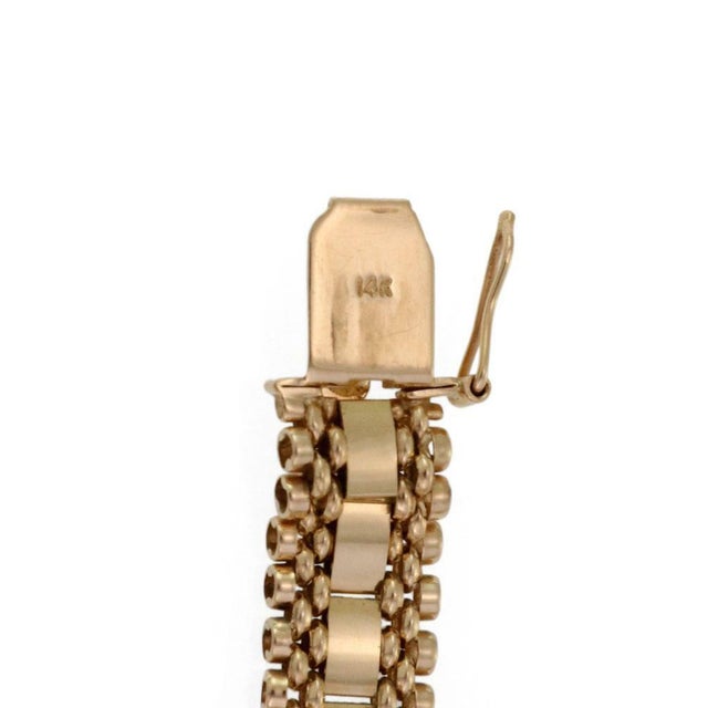 Contemporary 14K Yellow Gold Diamond Graduated Fancy Link Collar Necklace For Sale - Image 3 of 5