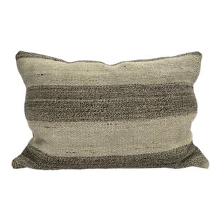 Turkish Hemp Pillow Cushion Natural Beige Brown Gray Pillow Cushion Cover 16" x 24" For Sale