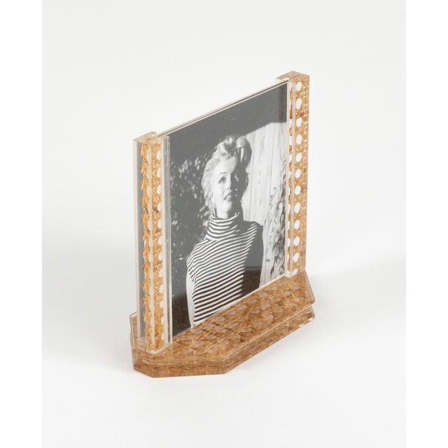 Mid-Century Modern Acrylic and Rattan Picture Frames from Christian Dior, 1970s, Set of 2 For Sale - Image 6 of 14