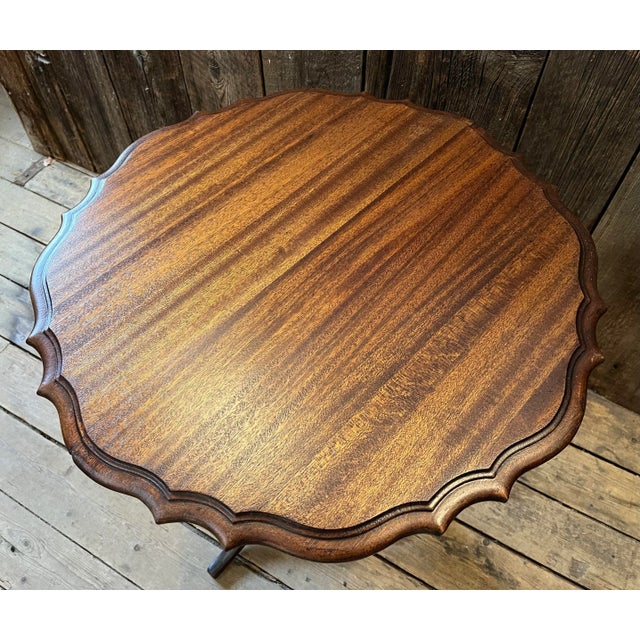 Vintage 1940s Piecrust Table For Sale - Image 10 of 12