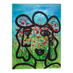 "Flowers From Paris" Titled Abstract Art / Portrait Painting by Peter Keil