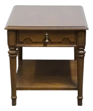 Drexel Furniture Bookmatched Walnut Italian Mediterranean Style 20" Accent End Table