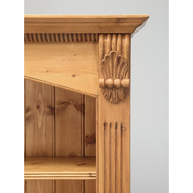 Wood English Pine Bookcase Exceptionally Wide, Traditional Beeswax Finish by Chrispyn For Sale - Image 7 of 12