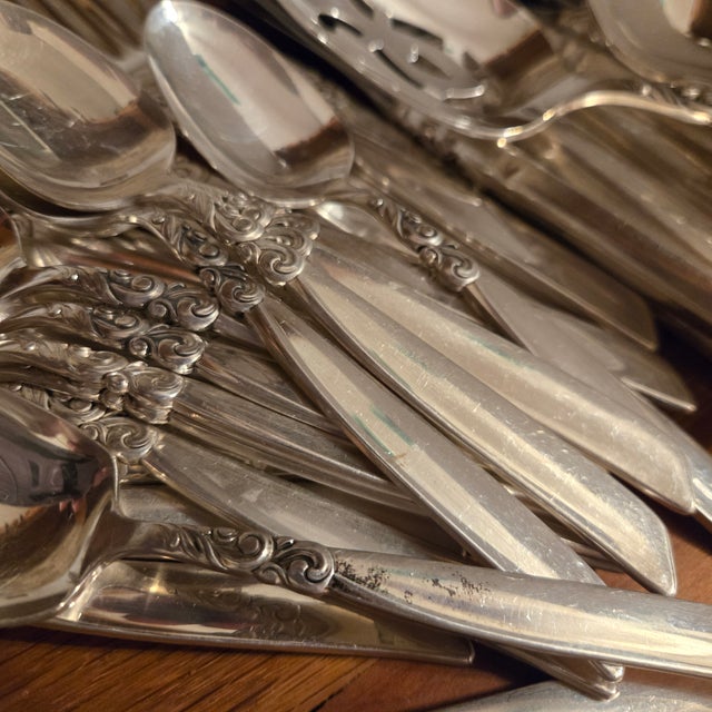 12 Full Placesettings Plus Art Nouveau Silverplate- Set of Seventy- Three For Sale - Image 18 of 18