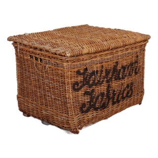 English Wicker Log Basket, 1890s For Sale
