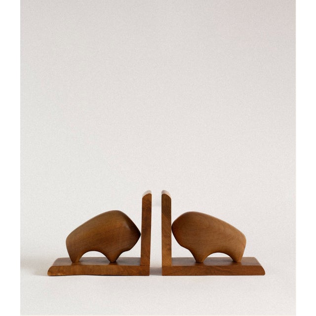 Sculptural Walnut Bookends, 1960s, Set of 2 For Sale - Image 4 of 4