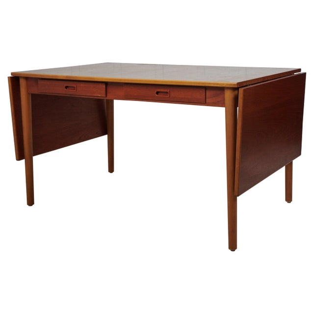 Swedish Modern Teak and Beech Dining Table or Desk attributed to Nils Jonsson for Hugo Troeds, 1960s For Sale - Image 11 of 11