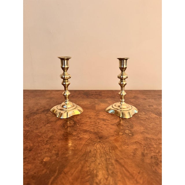 Antique Queen Ann Brass Candlesticks, 1700, Set of 2 For Sale - Image 6 of 6