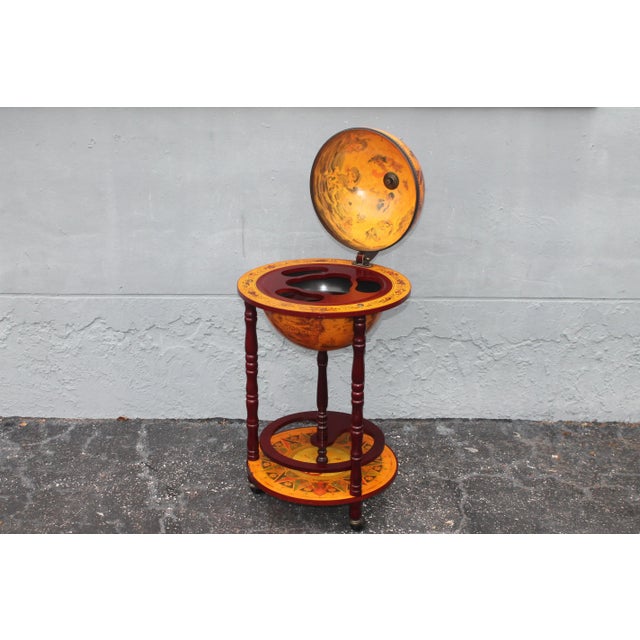 1970's Mid Century Modern World Globe/ Dry Bar For Sale - Image 10 of 12
