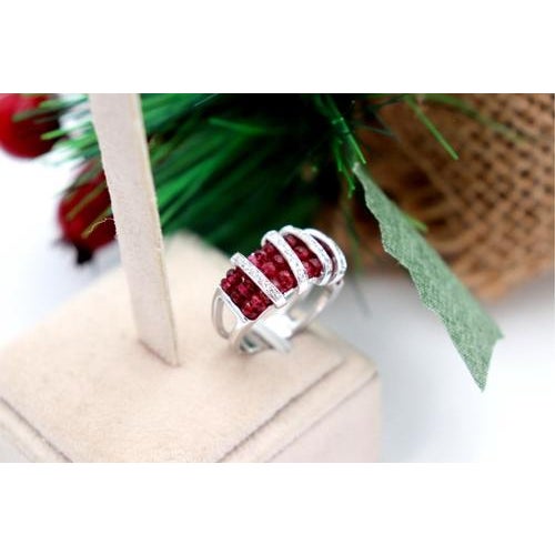 Metal White Gold Ring with Four Bands of Diamonds For Sale - Image 7 of 7