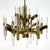 Metal Gaetano Sciolari Modernist Brass Chandelier with Crystal Blades For Sale - Image 7 of 10
