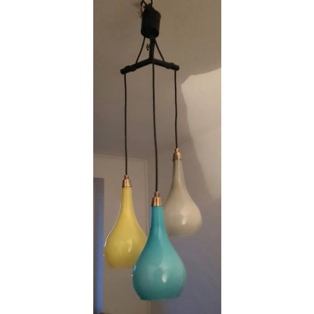 Murano Triple Ceiling Lamp, 1960s, in Very Good conditions. Designed 1960 to 1969 European Plug (up to 250V).The wiring of...