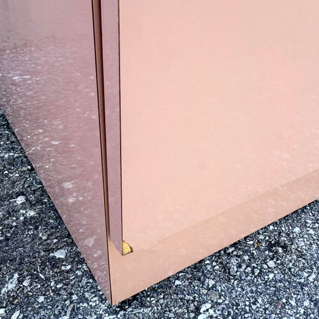 Postmodern Pink Gloss Laminate Waterfall Dresser For Sale - Image 4 of 9