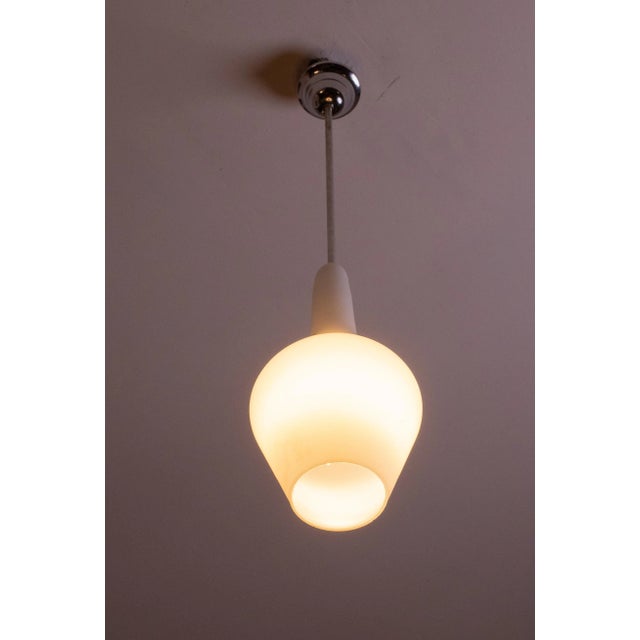 Italian Italian Stilnovo Vintage Pendant in Opaline Glass, 1970s For Sale - Image 3 of 11