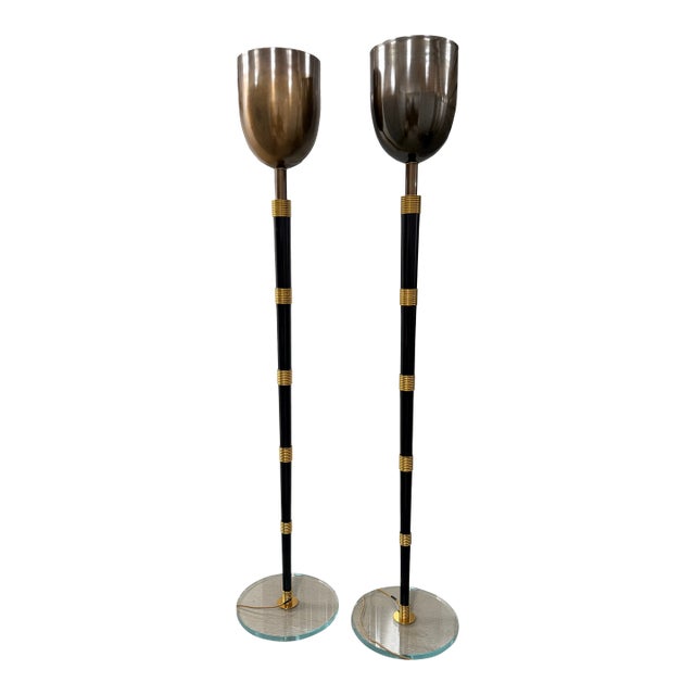 Mid 20th Century French Uplight Floor Lamps - a Pair For Sale