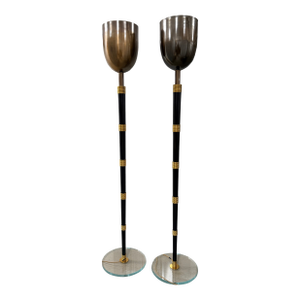 Mid 20th Century French Uplight Floor Lamps - a Pair