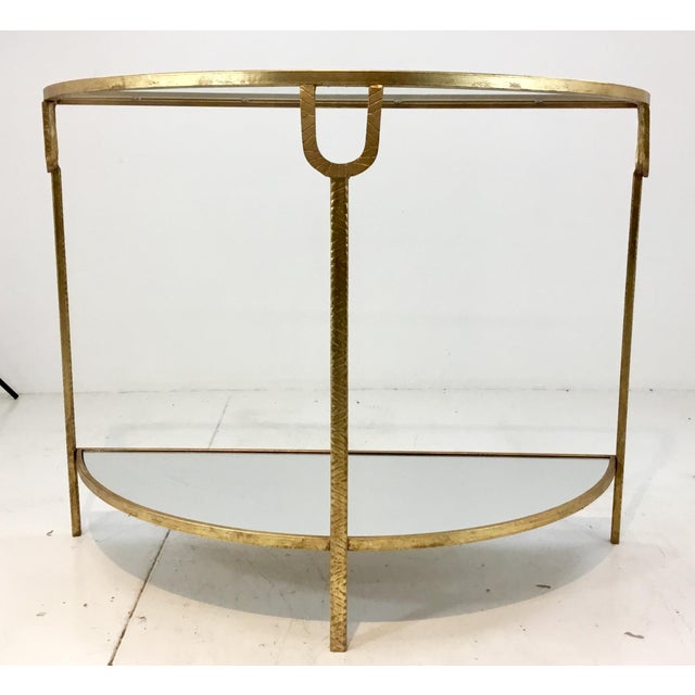 Modern Gold Gilt Finish DemiLune Console Table Chairish