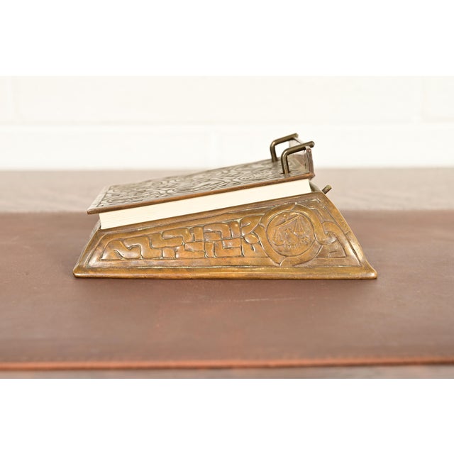 Bronze Tiffany Studios New York Zodiac Pattern Bronze Perpetual Desk Calendar or Memo Pad Holder For Sale - Image 8 of 13