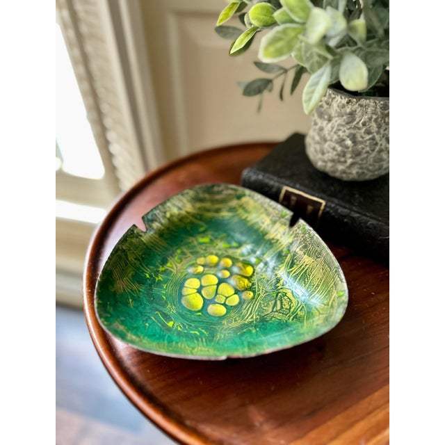 1960s 1960s Mid-Century Modern Enameled Brass Ashtray For Sale - Image 5 of 8