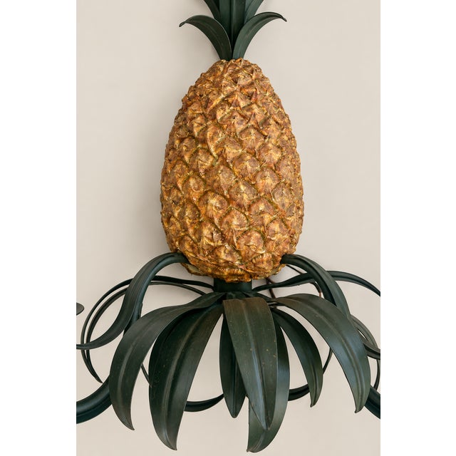 1990s Vintage Curry & Company Pineapple Wall Sconces Lights - A Pair For Sale - Image 5 of 7