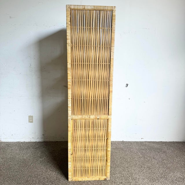 Brown Boho Chic Coastal Wicker Etagere For Sale - Image 8 of 9