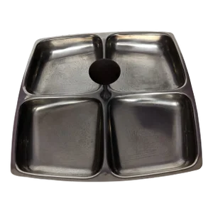 1960s Arthur Salm Vintage Stainless Nut Tray With Teak Handle