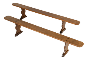 19th Century French Hall Benches, Set of 2