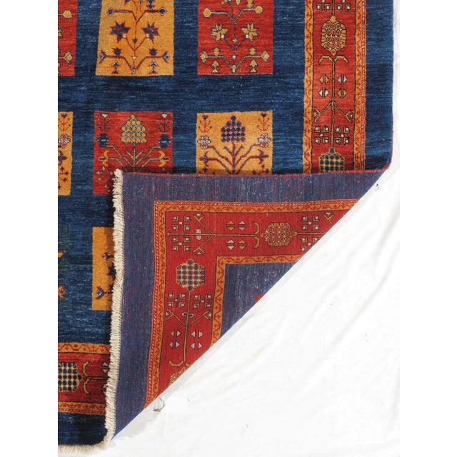 1980s Vintage Hand-Knotted Persian Lori Gabbeh Rug 6'8" X 8'10" For Sale - Image 5 of 5