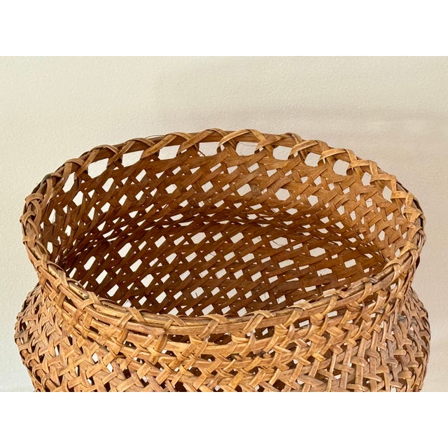 Mid Century Rattan Basket For Sale In Palm Springs - Image 6 of 12