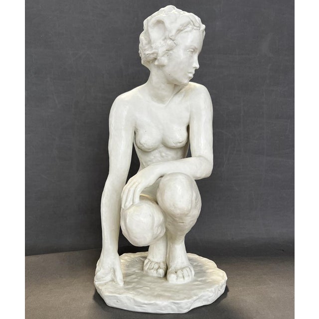 Porcelain Sculpture of Squatting Woman by Fritz Klimsch for Rosenthal, 1940 For Sale - Image 9 of 10