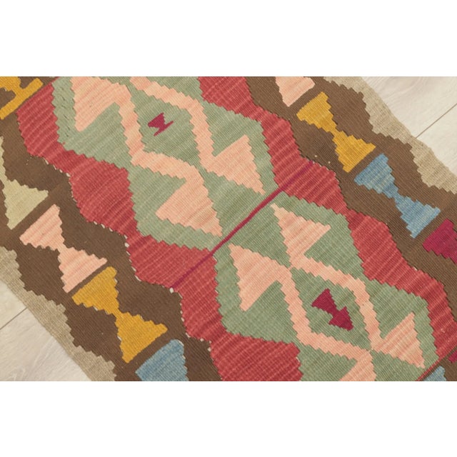Brown 1980s Tribal Brown Handmade Kilim For Sale - Image 8 of 13