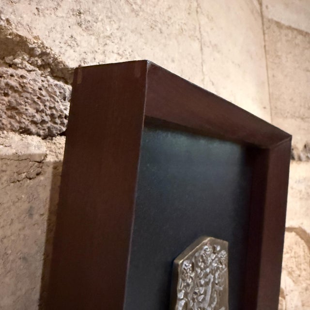 Wood Still Life Italian Bronze Art Framed Mid Century Modern For Sale - Image 7 of 7