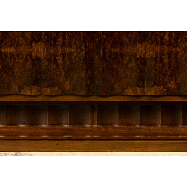 Wood 1940s Monumental Sideboard by A. Bicchierini, Burl Wood & Marble, Provence For Sale - Image 7 of 18