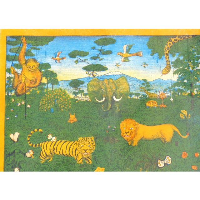 Japanese Kashio Baba Modern Japanese Limited Edition Lithograph Titled "Animals" 1/50 For Sale - Image 3 of 12