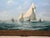 Realism Large Nautical Oil Painting America's Cup 1881: Mischief and Atalanta Signed by John Bentham-Dinsdale (1927–2008) Framed For Sale - Image 3 of 8