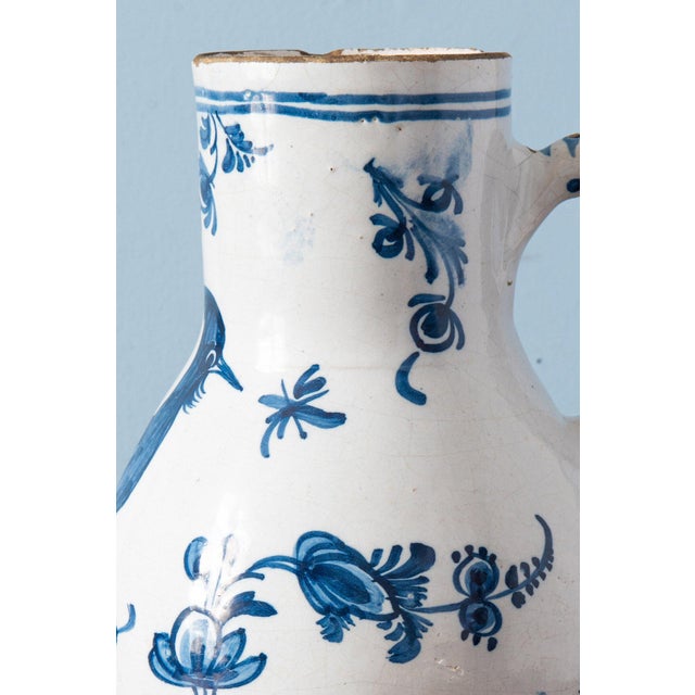 Antique Blue & White Rooster Jug, 1700s For Sale - Image 6 of 10
