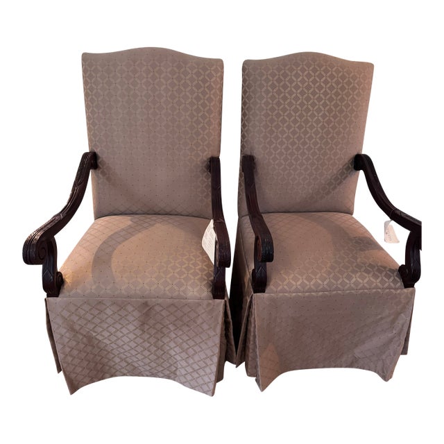 Mahogany-Arm Head Dining Chairs For Sale