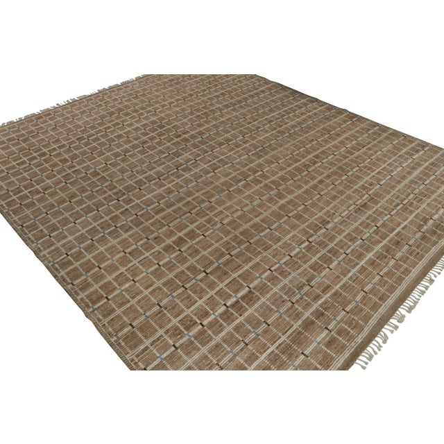 Not Yet Made - Made To Order Rug & Kilim’s Moroccan Rug with Beige-Brown Stripes and Geometric Pattern - 6x9 For Sale - Image 5 of 7