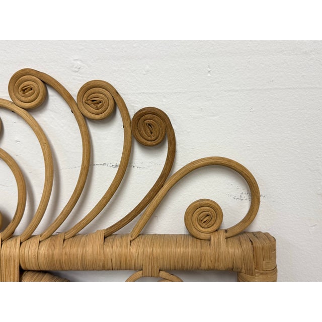 Late 20th Century Scrollwork Rattan Wall Mirror, Vintage For Sale - Image 5 of 12