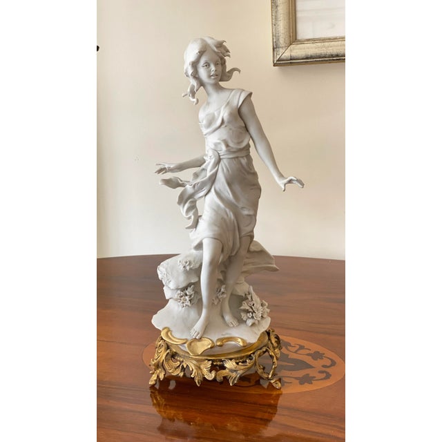 Vintage Italian Biscuit Porcelain & Bronze Figurine by Barbella For Sale - Image 14 of 18