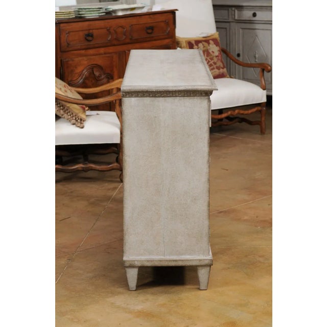 Wood Swedish, 1890s, Painted Wood Sideboard with Three Drawers over Three Doors For Sale - Image 7 of 13