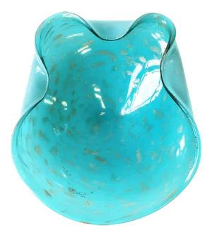 Italian Murano Art Glass Bowl in Turquoise Blue